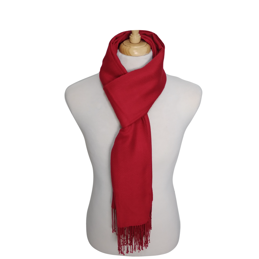 Écharpe en coton et cachemire, rouge