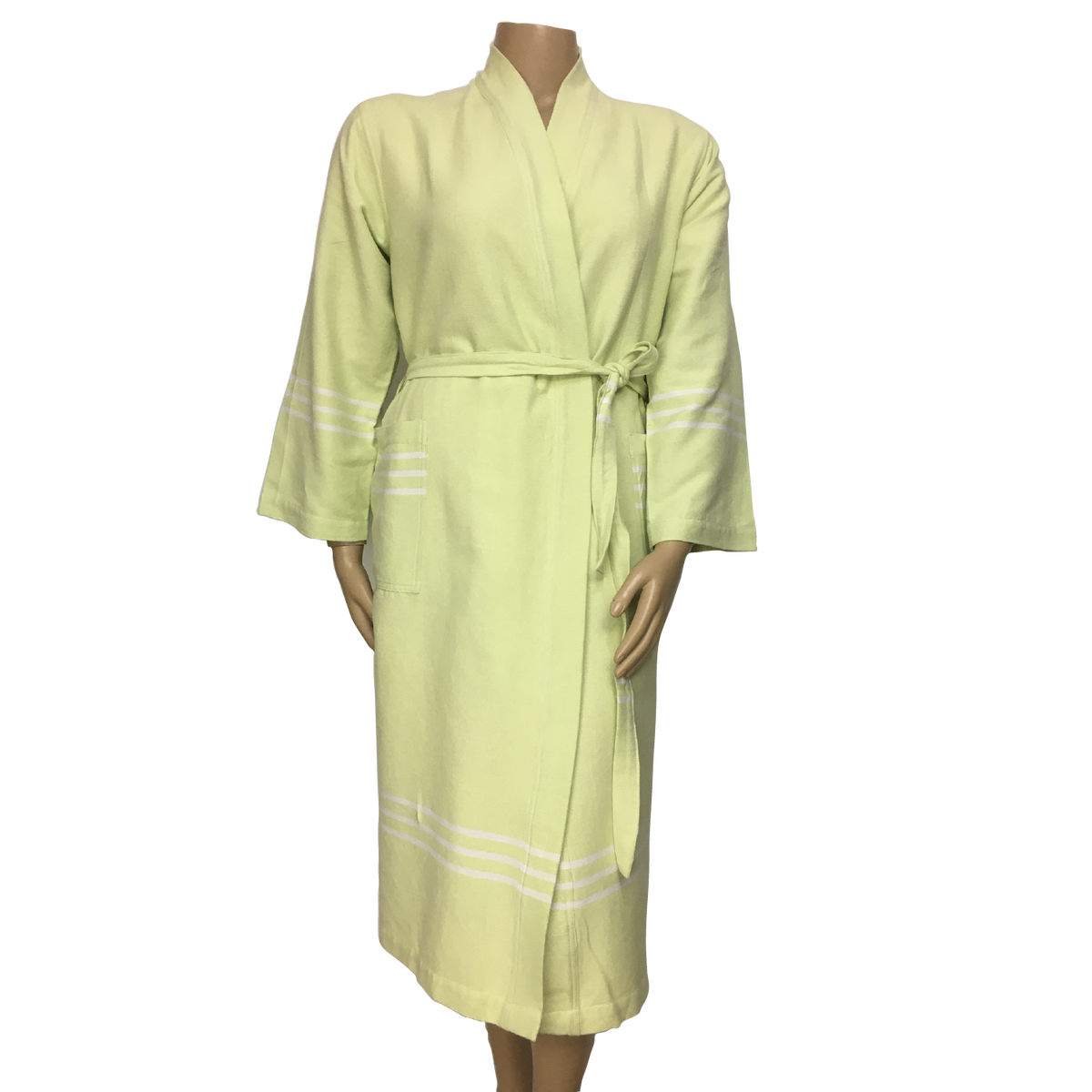 Peignoir en coton fait main, vert anis