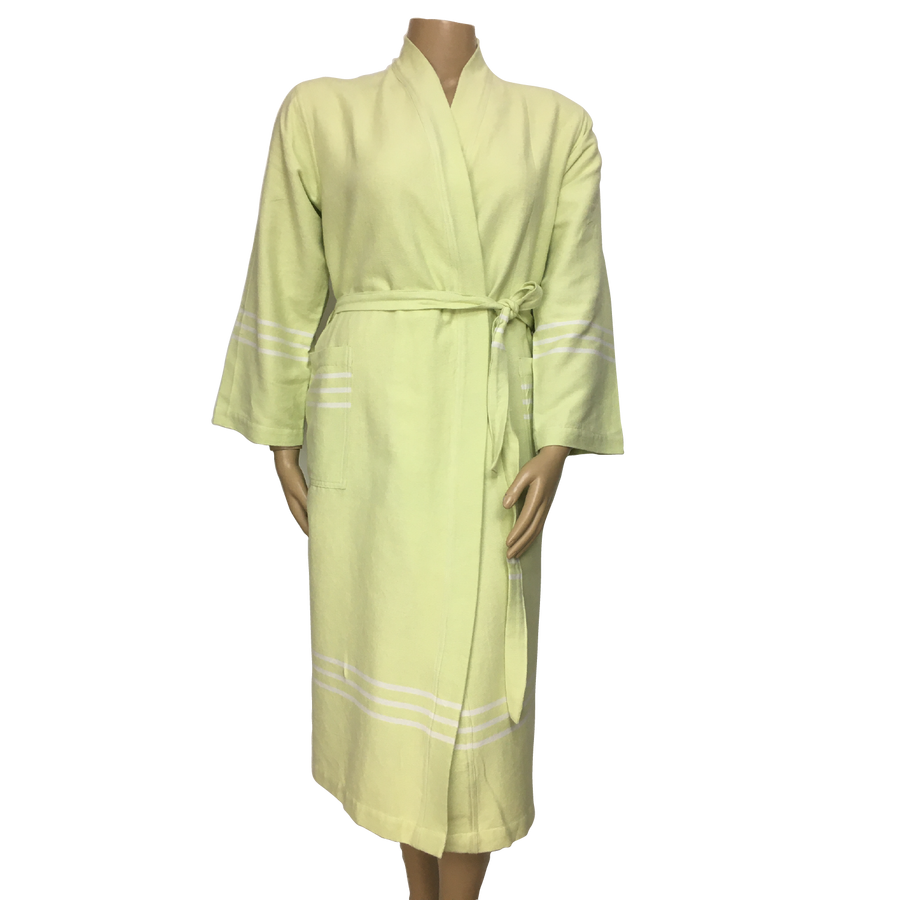 Peignoir en coton fait main, vert anis