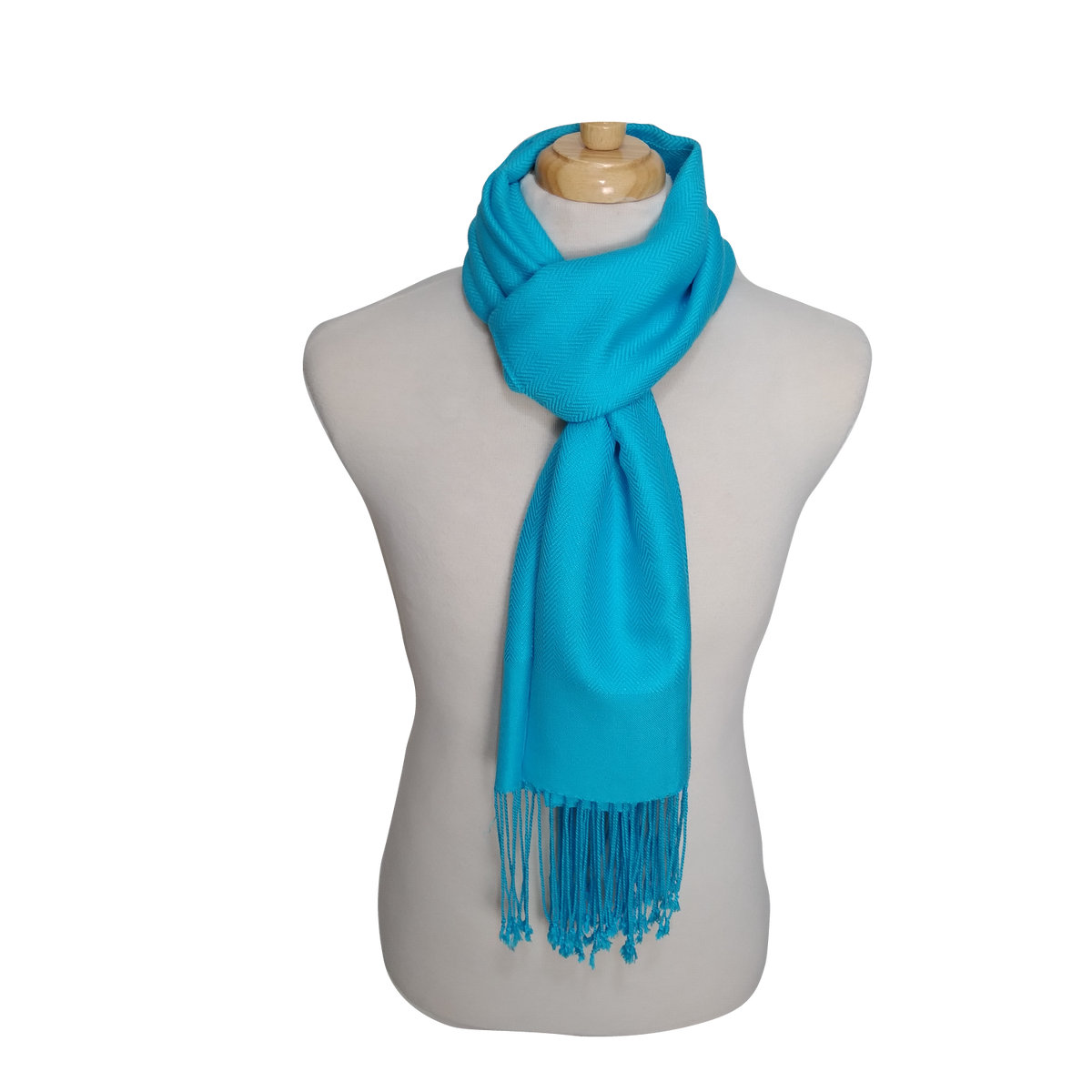 Écharpe en coton et cachemire, turquoise
