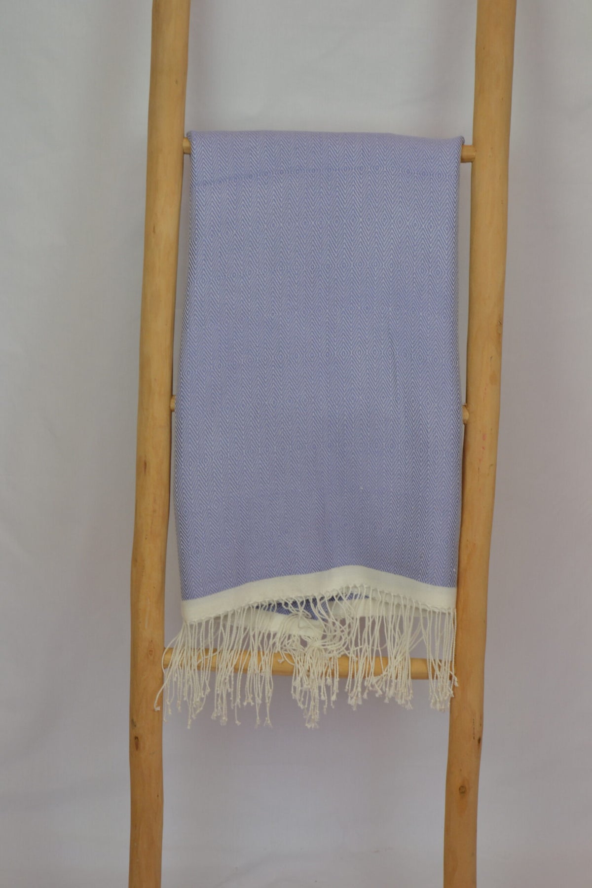 Serviette de bain en coton fait main, bleu lavande, vue 2