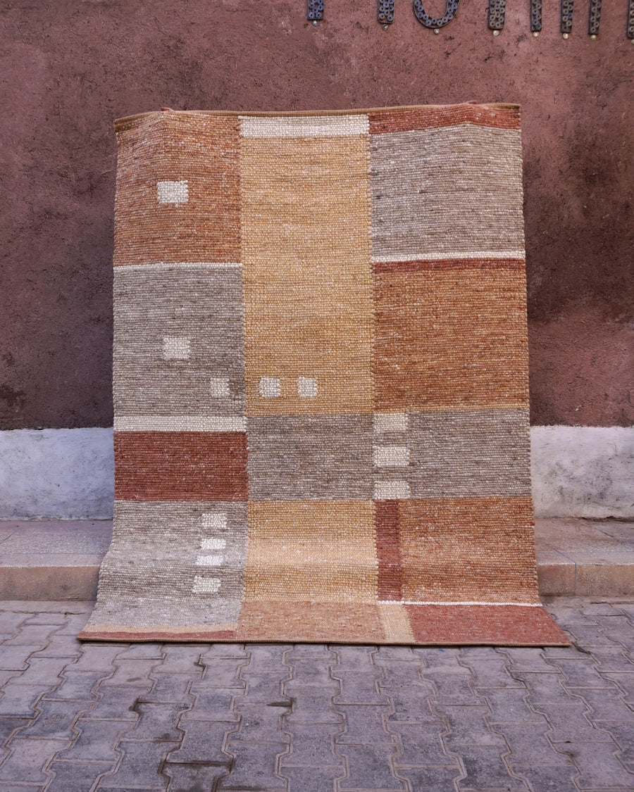 Tapis boules 240 x 170 cm, patchwork terracotta