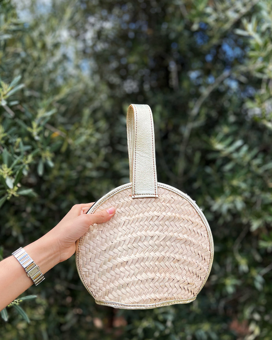 Sac en doum et cuir blanc