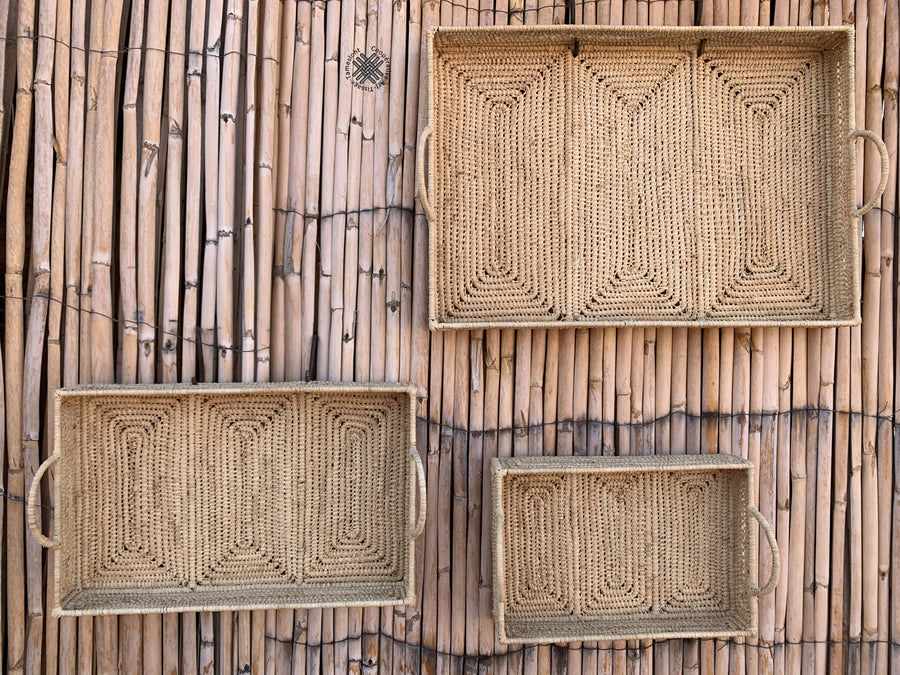 Plateau rectangulaire en raphia