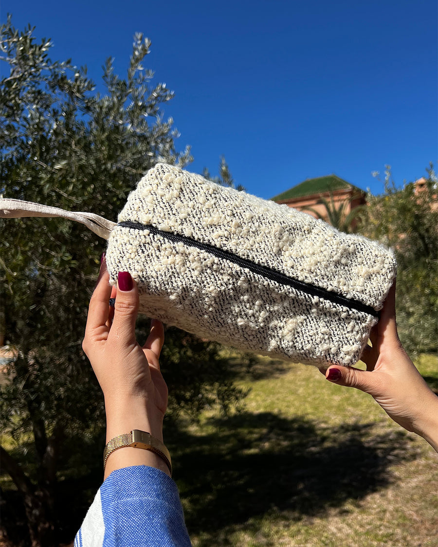 Pochette en tissu de laine, blanc