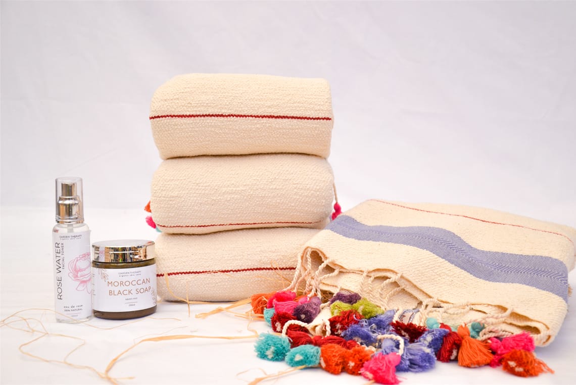 Serviette de bain en coton fait main