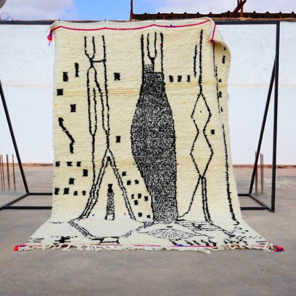 Tapis Azilal berbère motifs géométriques couleurs douces,tapis fait main laine