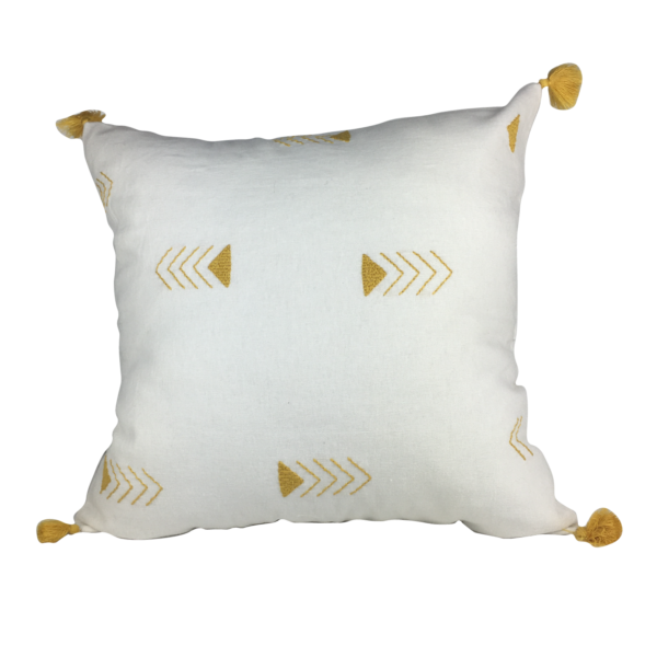 Housse de coussin brodé en lin fait main