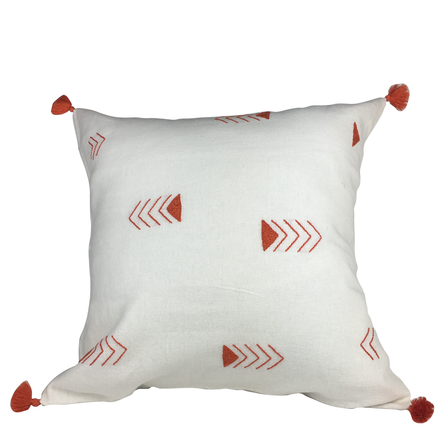 Housse de coussin brodé en lin faite à la main
