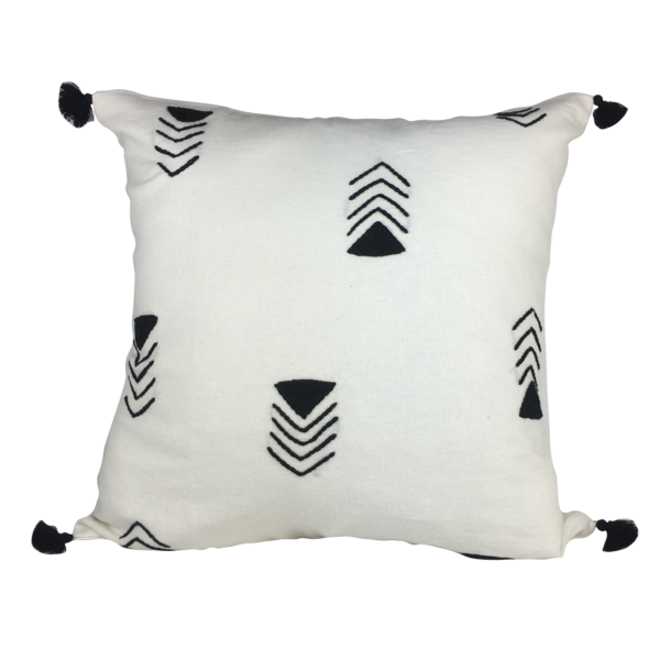 Housse de coussin brodé en lin fait main