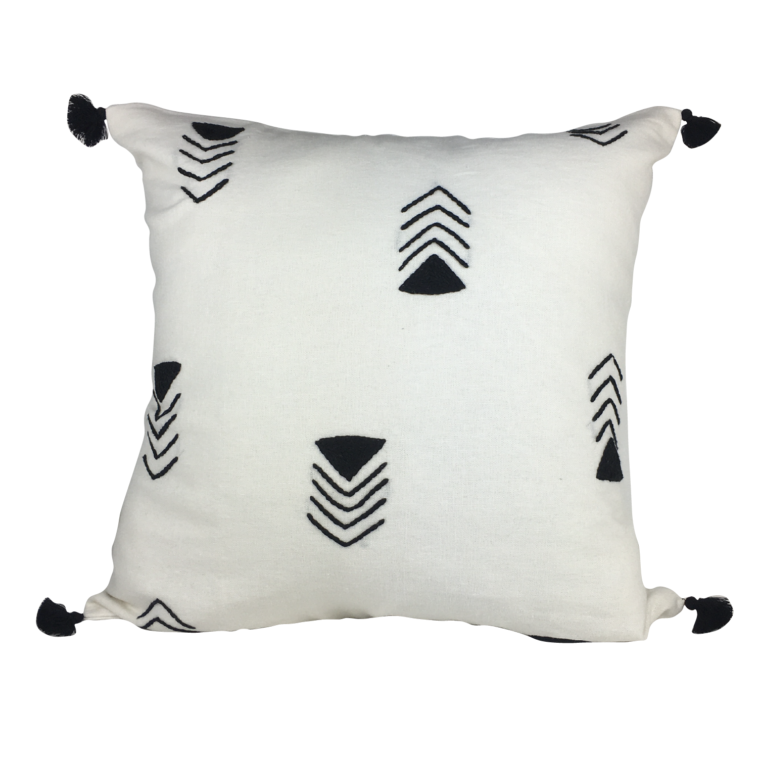 Housse de coussin brodé en lin fait main