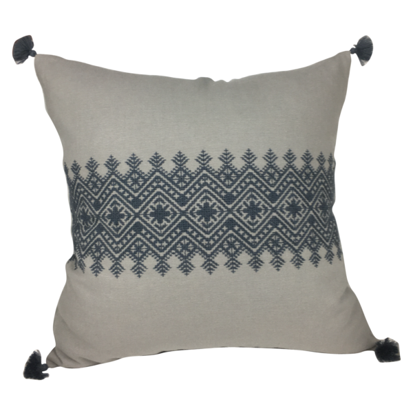 Housse de coussin brodé en lin fait main