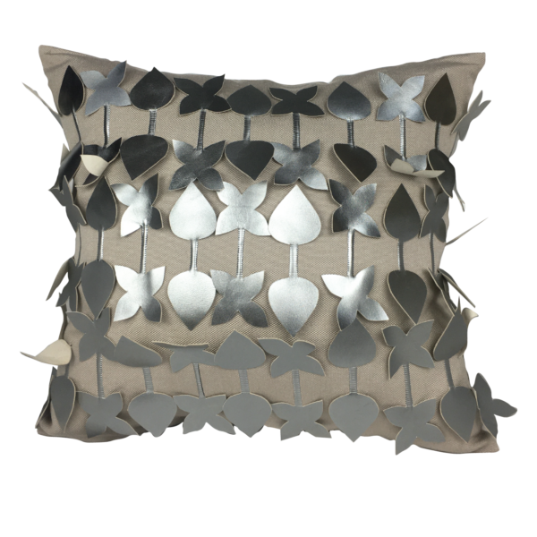 Housse de coussin cuir fait main