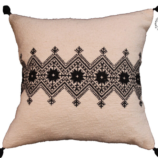 Housse de coussin brodé en lin fait main