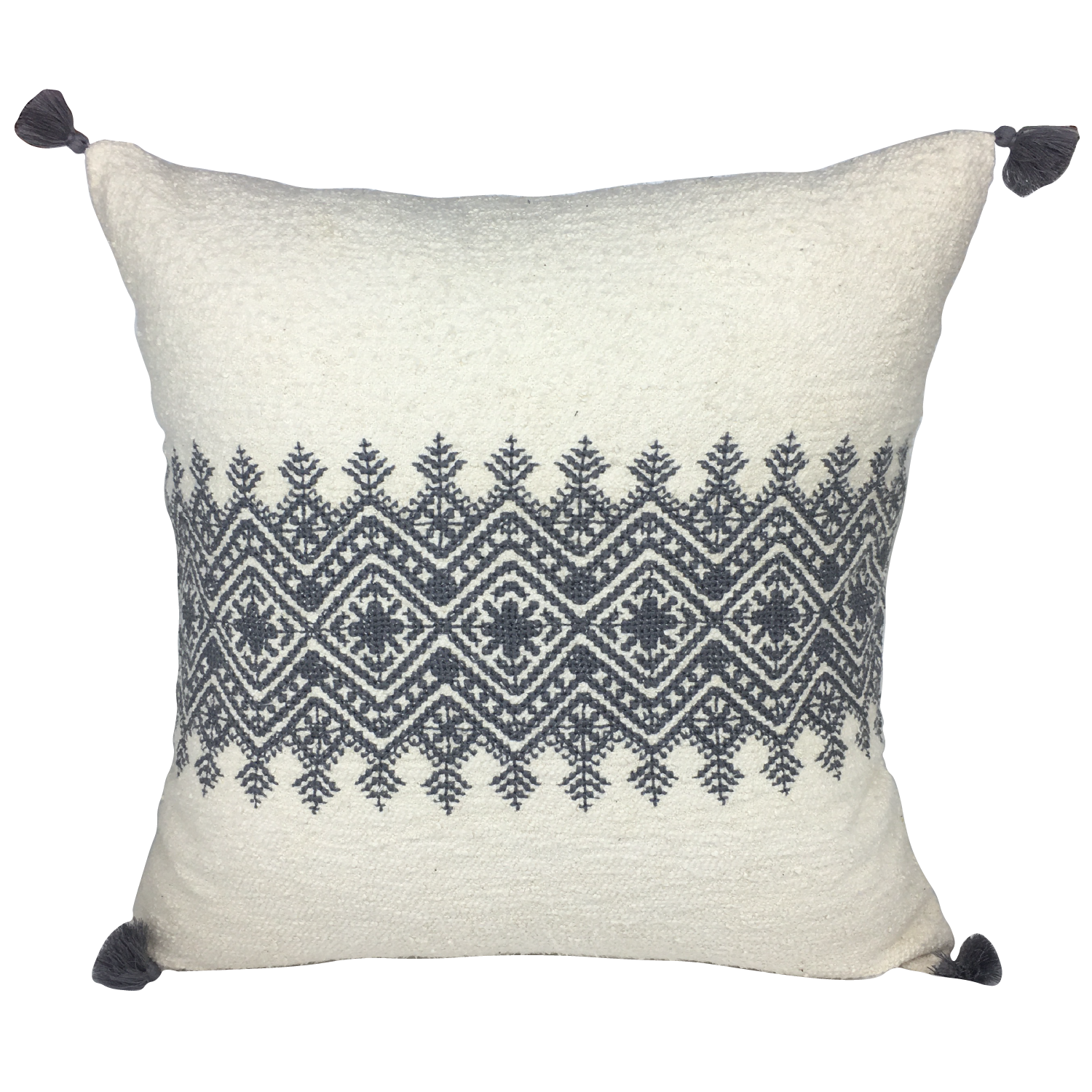 Housse de coussin brodé en lin fait main