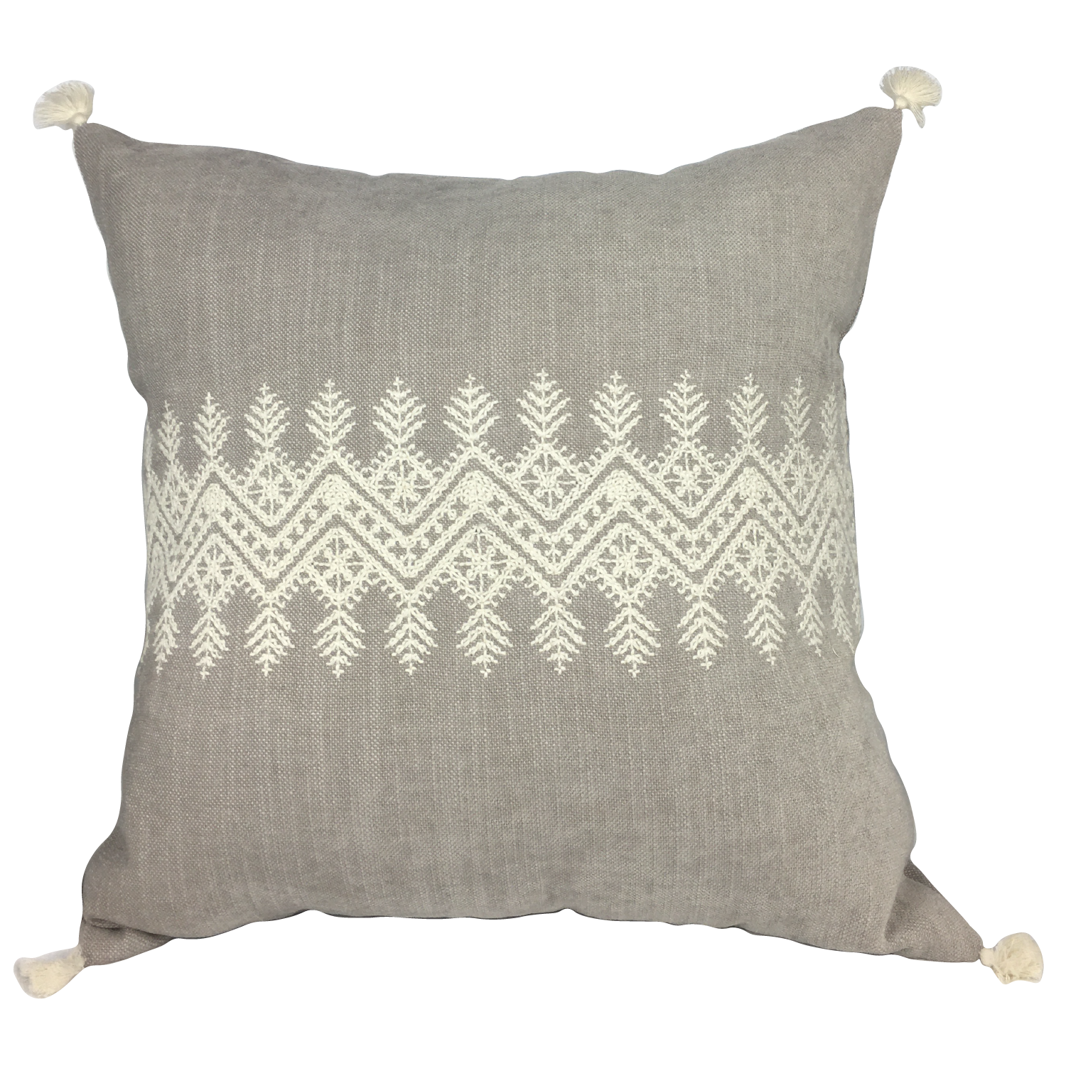 Housse de coussin brodé en lin fait main
