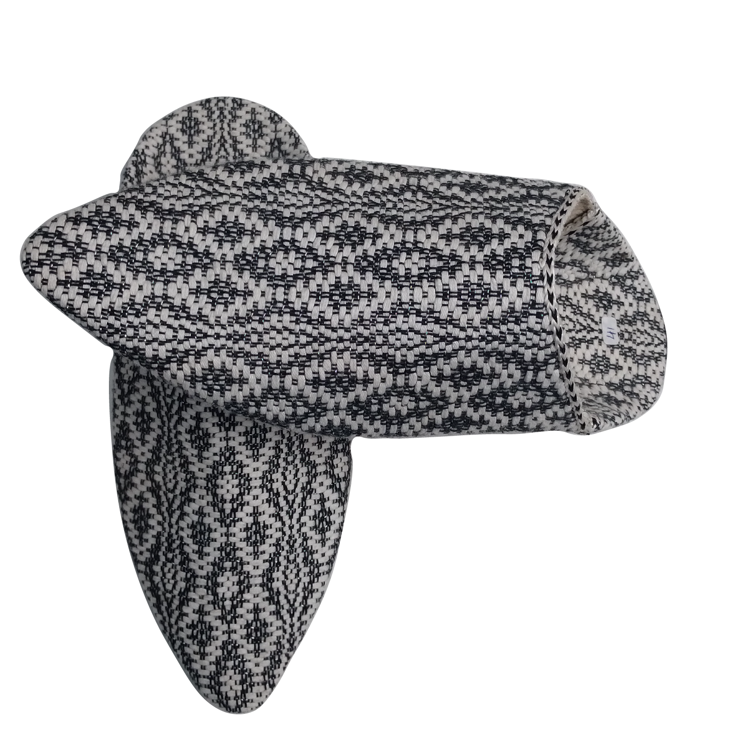 Babouche Marocaine en coton bouclette et cuir faite à main