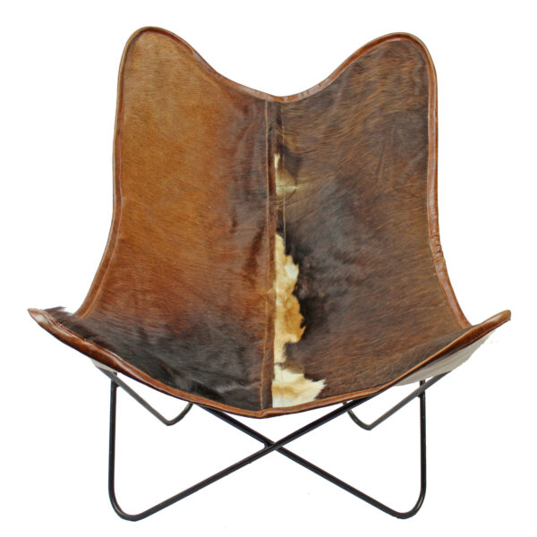 Chaise papillon en peau