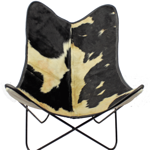 Chaise papillon en peau