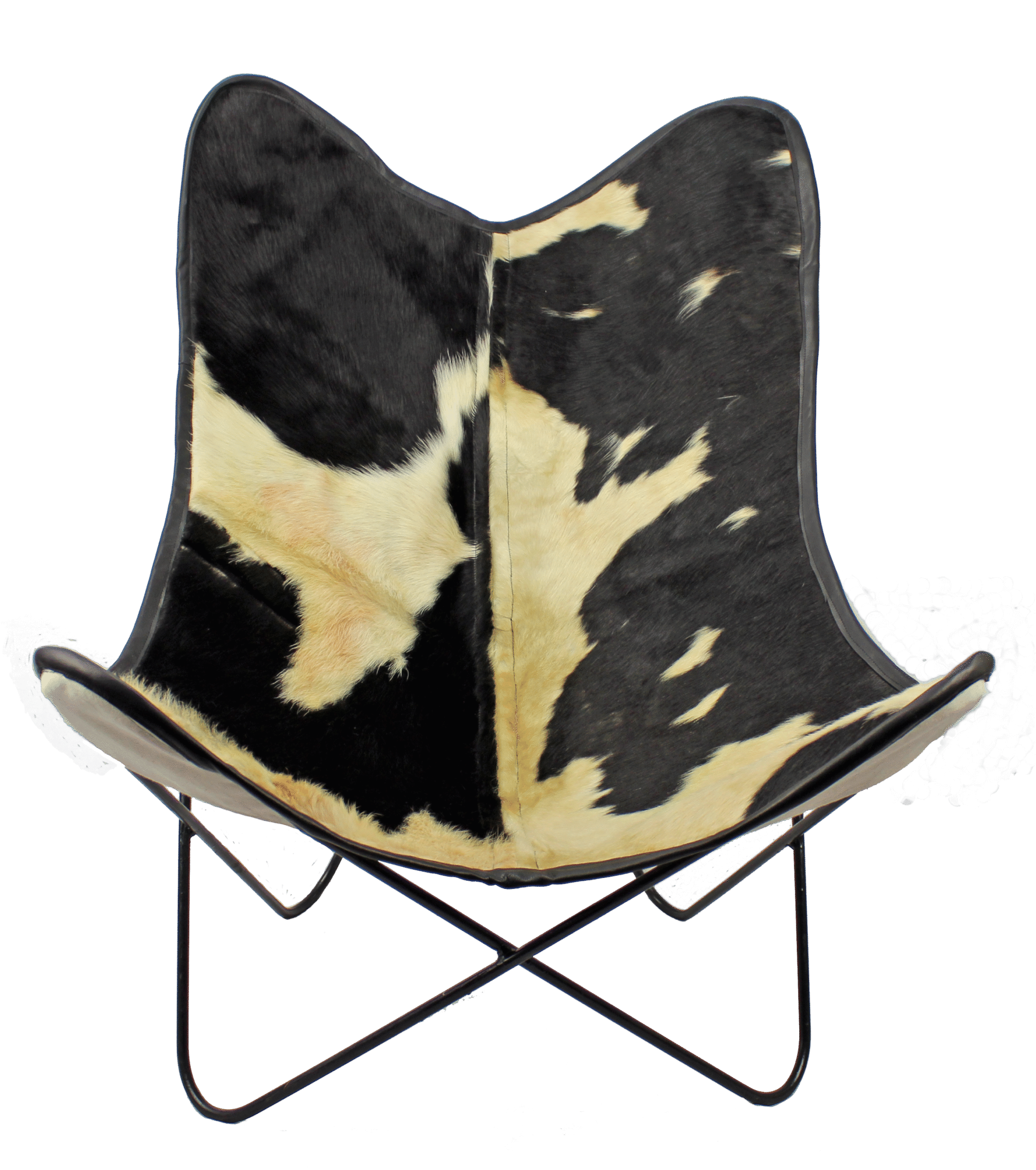 Chaise papillon en peau