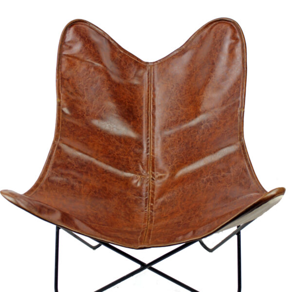 Chaise papillon en cuir