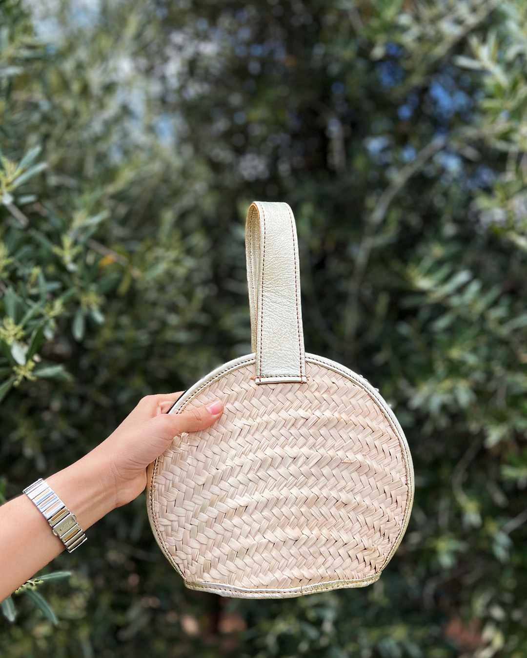 Sac en doum & cuir blanc pour femmes