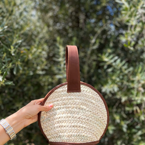 Sac en doum & cuir marron pour femmes