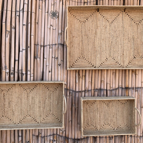 Plateau rectangulaire en raphia