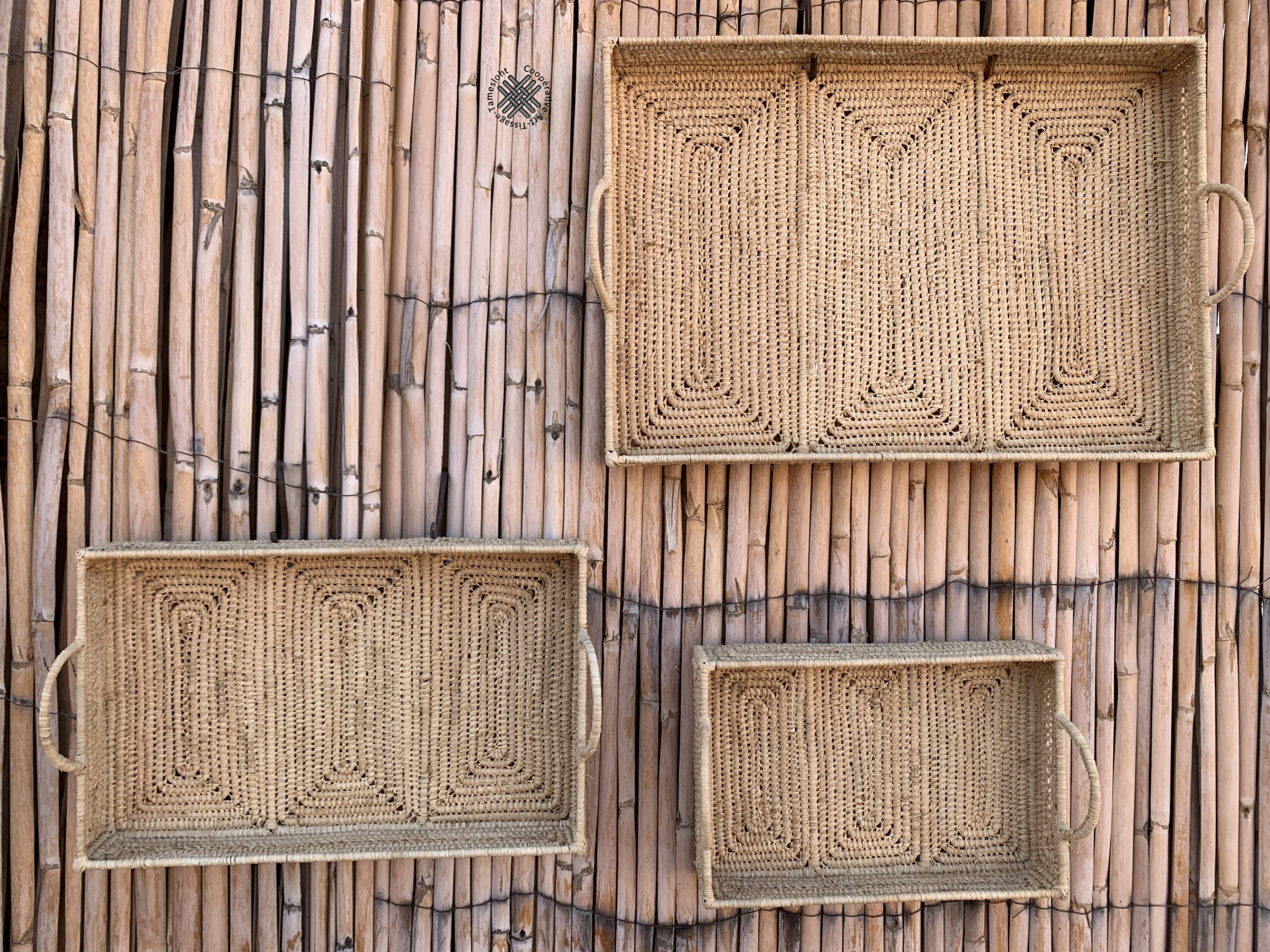 Plateau rectangulaire en raphia