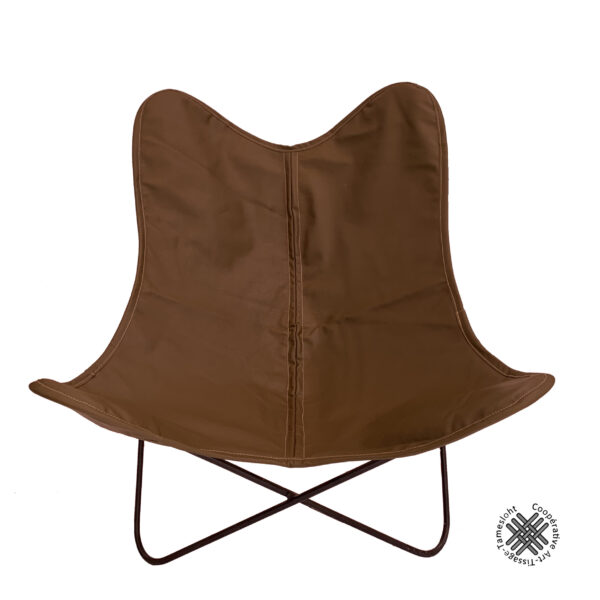 Chaise papillon en cuir
