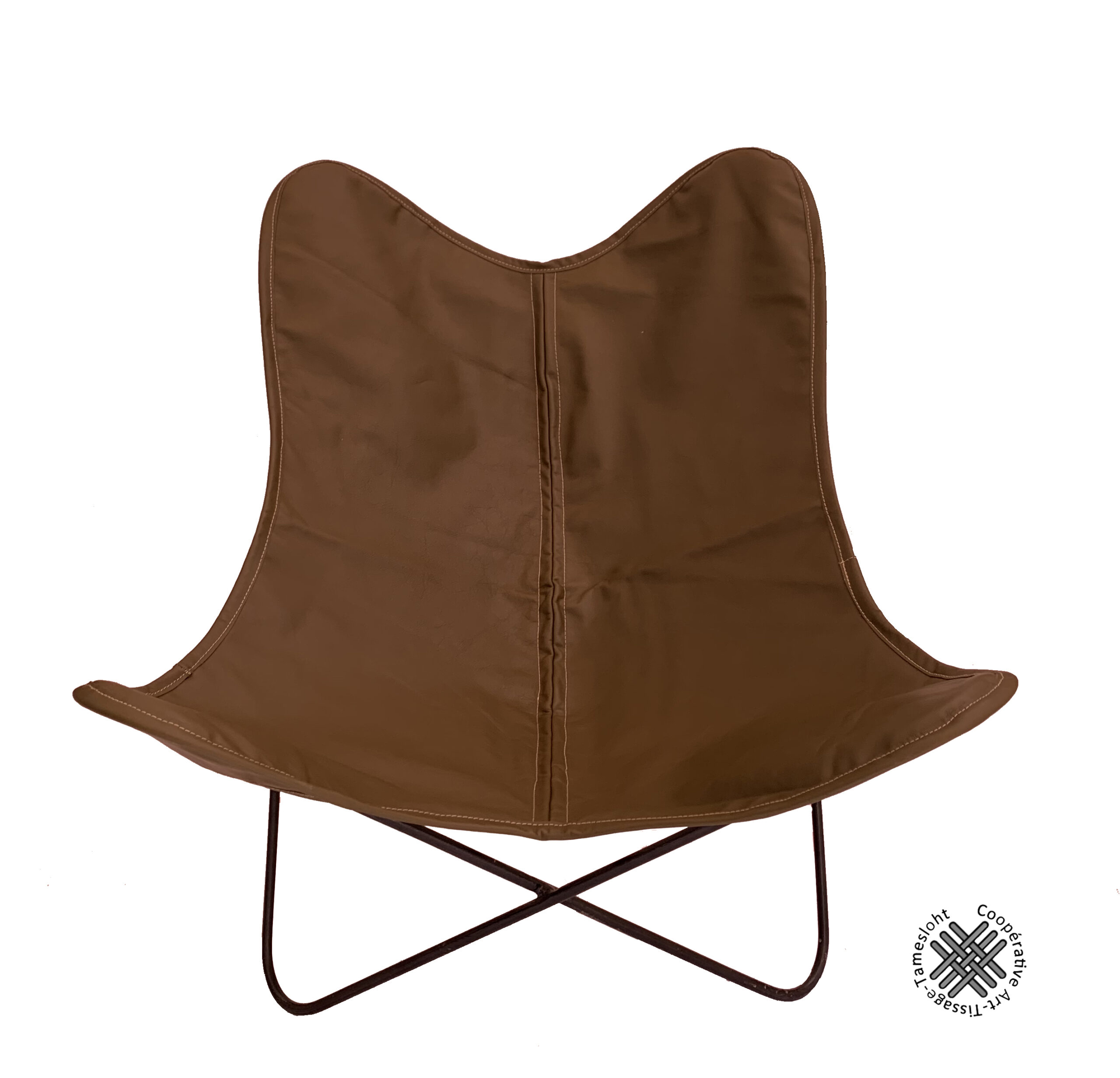 Chaise papillon en cuir
