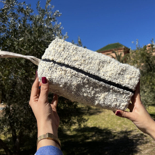 Pochette en tissu de laine (Blanc)