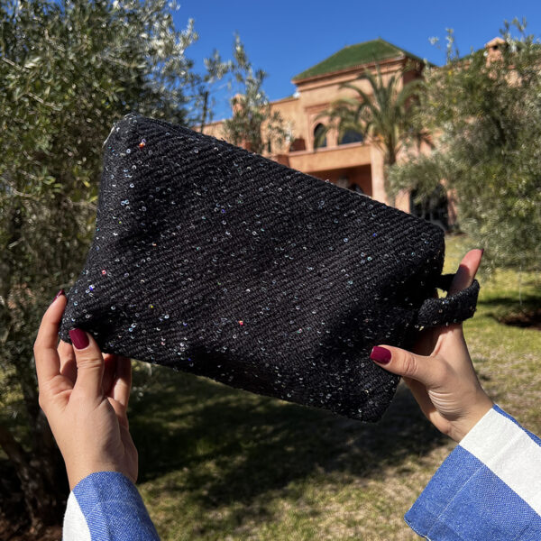 Pochette en tissu de laine (Noire)
